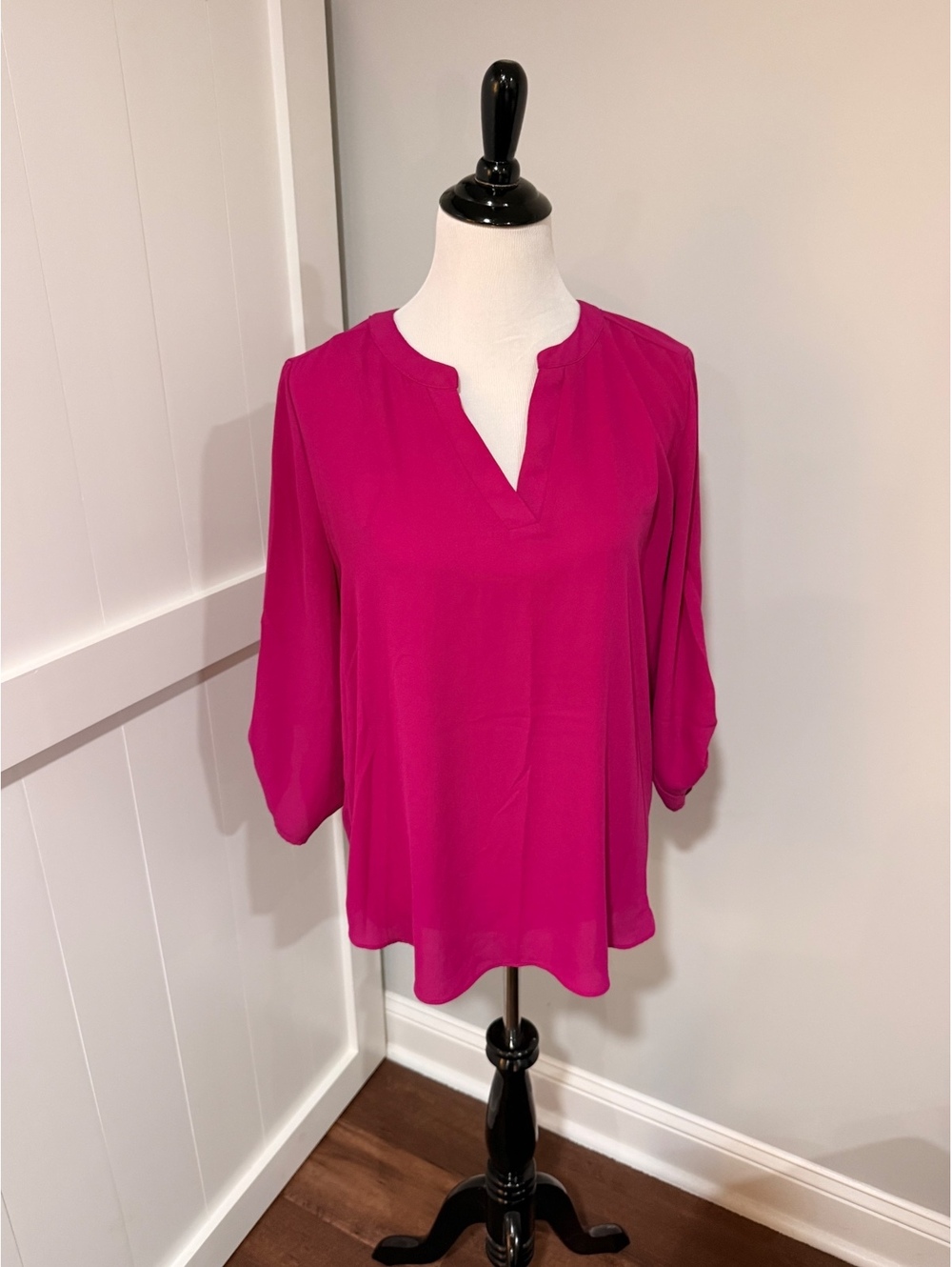 Chaus Women's Fuchsia Polyester Blouse Size L